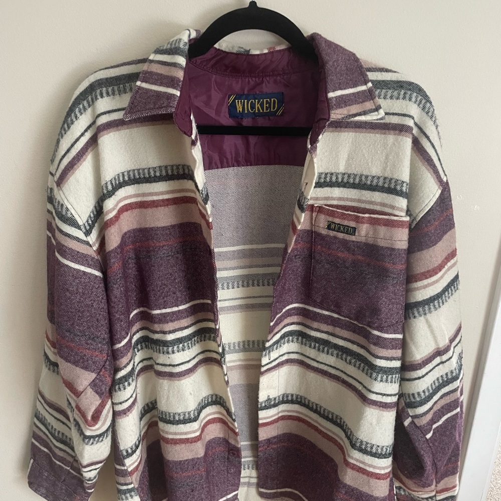 Wicked Striped Jacket - Purple and Cream